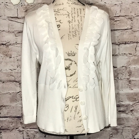 Nine West Sweaters - Nine West cream petal detail cardigan